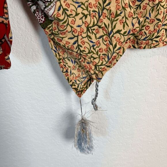 Anthropologie Sonrisa Paisley Floral Tassel Tie Top Women's Size Large - Picture 3 of 7